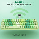 i Gear KeyBee Retro Typewriter Inspired 2.4GHz Wireless Keyboard with Mouse Combo for Desktop/Laptop and Devices with USB Support, Single Nano Receiver, Round Keycaps, Cleaning Brush (Green)