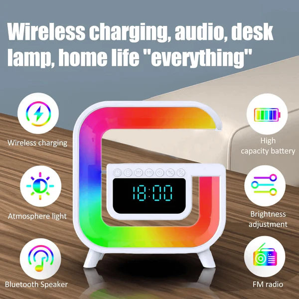 Smart Bluetooth Speaker With Wireless Charging & LED Light - G30