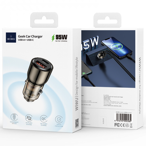 WIWU WI-QC012 95W PD+QC  Geek Fast Car Charger