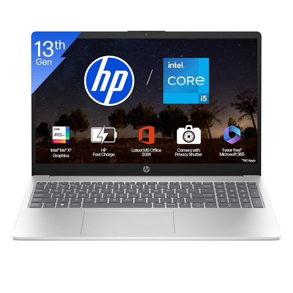 HP 15-FD0467TU CORE i5-1334U 13TH GEN/16GB/512GB SSD/15.6"FHD/WINDOWS 11+MS OFFICE 2024/BACKLIT/SILVER