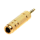 3.5mm Male Stereo to 6.35mm Female Stereo Audio Jack Adapter Converter Connector (1 Pack, Golden)