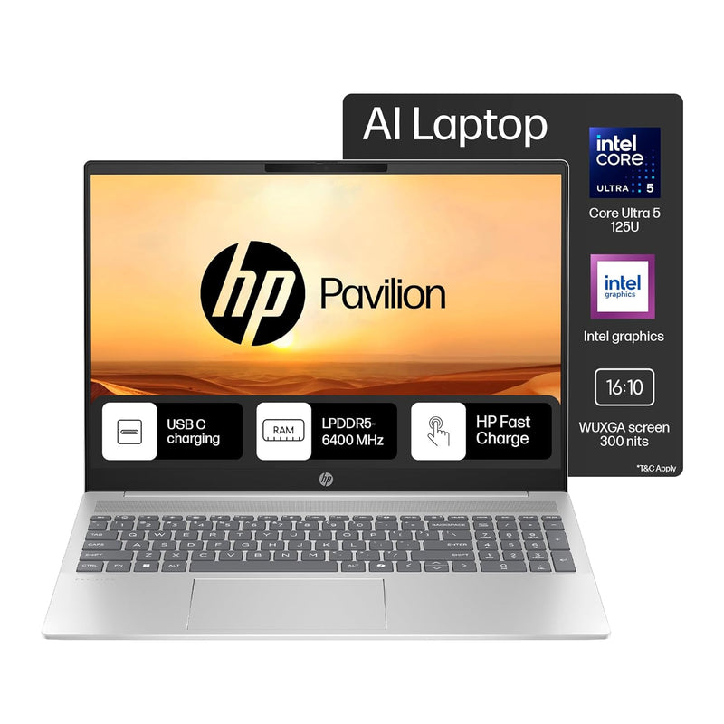 HP PAVILION 16-AF0056TU CORE ULTRA 5-125U/16GB/1TB SSD/16"WUXGA/WINDOWS 11+MS OFFICE 2021/BACKLIT KEYBOARD/SILVER