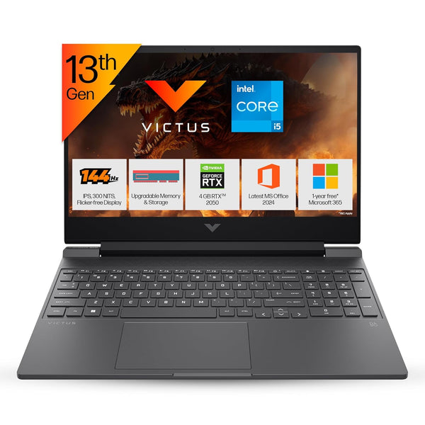 HP VICTUS 15-FA2703TX CORE i5-13420H 13TH GEN/16GB/512GB SSD/15.6"FHD/NVIDIA GEFORCE RTX 2050 4GB GRAPHICS/WIN11+MSO2024/BACKLIT/MICA SILVER