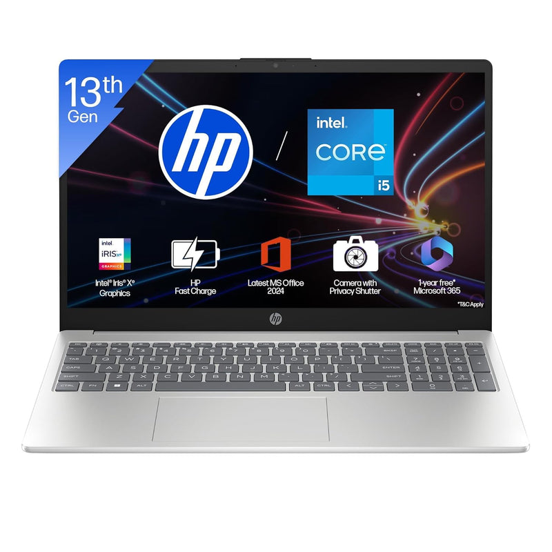HP 15-FD0466TU CORE i5-1334U 13TH GEN/8GB/512GB SSD/15.6"FHD/WINDOWS 11+MS OFFICE 2024/BACKLIT/SILVER