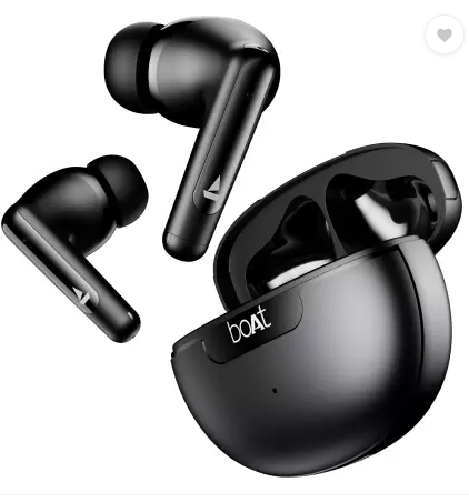 boAt Airdopes 161 ANC w/ Active Noise Cancellation(32dB),50HRS Playback & ASAP Charge Bluetooth Headset  (Black, True Wireless)