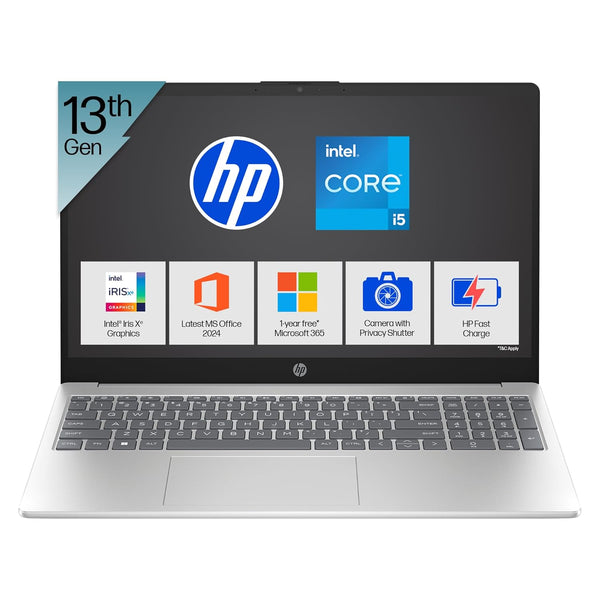 HP 15-FD0575TU CORE i5-1335U 13TH GEN/12GB/512GB SSD/15.6"FHD/WINDOWS 11+MS OFFICE 2024/BACKLIT/SILVER