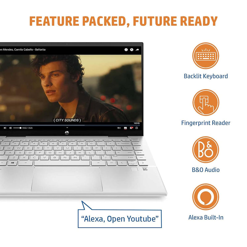 HP PAVILION X360 14-DY1047TU CORE i7-1195G7 11TH GEN/16GB/512 GB SSD/13.3"FHD TOUCH/WIN11+MS OFFICE 2019/NO DVDRW/FP/BACKLIT/SILVER
