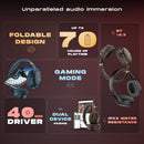 Noise Newly Launched Three Wireless On-Ear Headphones with 70H Playtime, 40mm Driver, Low Latency(up to 45ms),Dual Pairing, BT v5.3 (Jet Black)