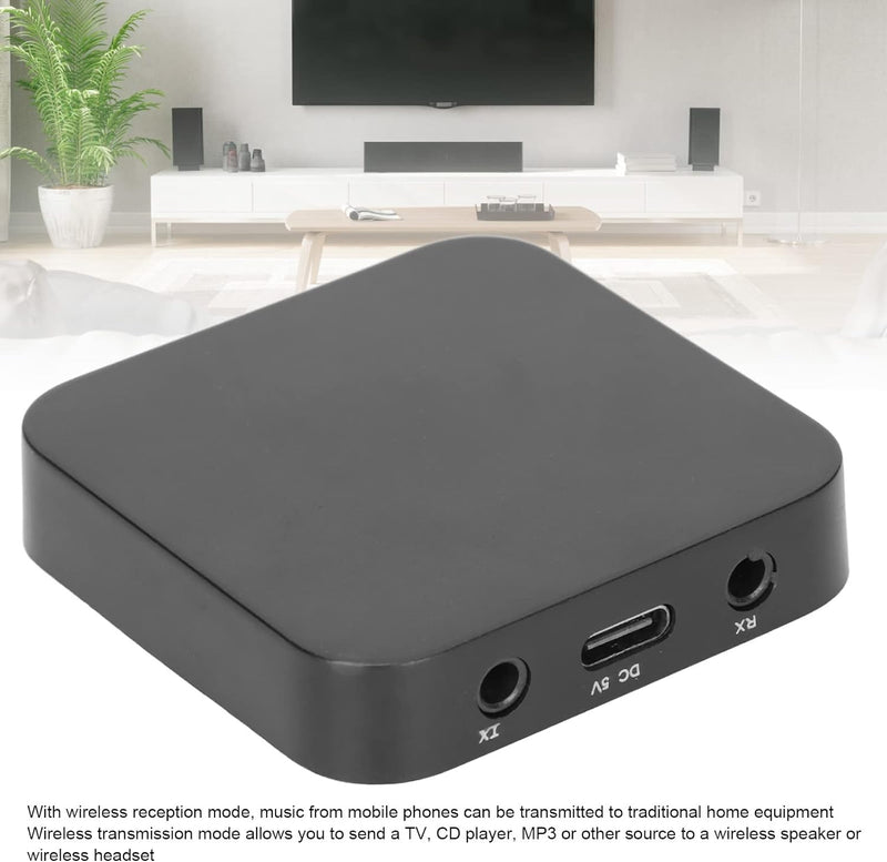 Bluetooth 5.0 Transmitter Receiver, T38 2 in 1 Wireless Adapter 3.5mm Jack, Low Latency Technology Support Real Time Transmission