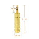 3.5mm Male Stereo to 6.35mm Female Stereo Audio Jack Adapter Converter Connector (1 Pack, Golden)