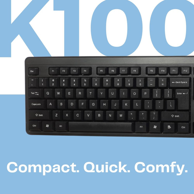 HP K100 Wired Keyboard, Quick, Comfy and Accurate, USB Plug & Play Setup,LED Indicators