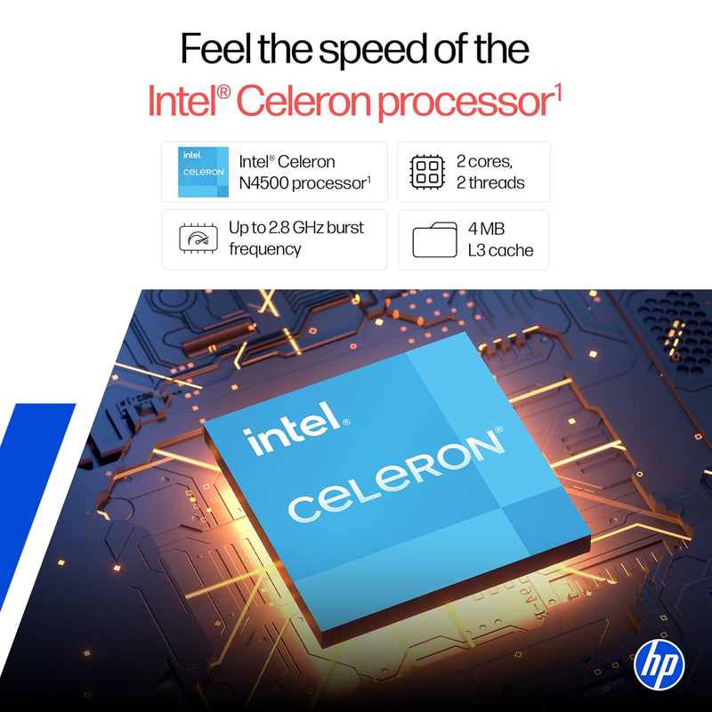 HP 14S-DQ3141TU CELERON -N4500/8GB/512GB SSD/14 INCH/WINDOWS 11+MS OFFICE 2024/BLACK