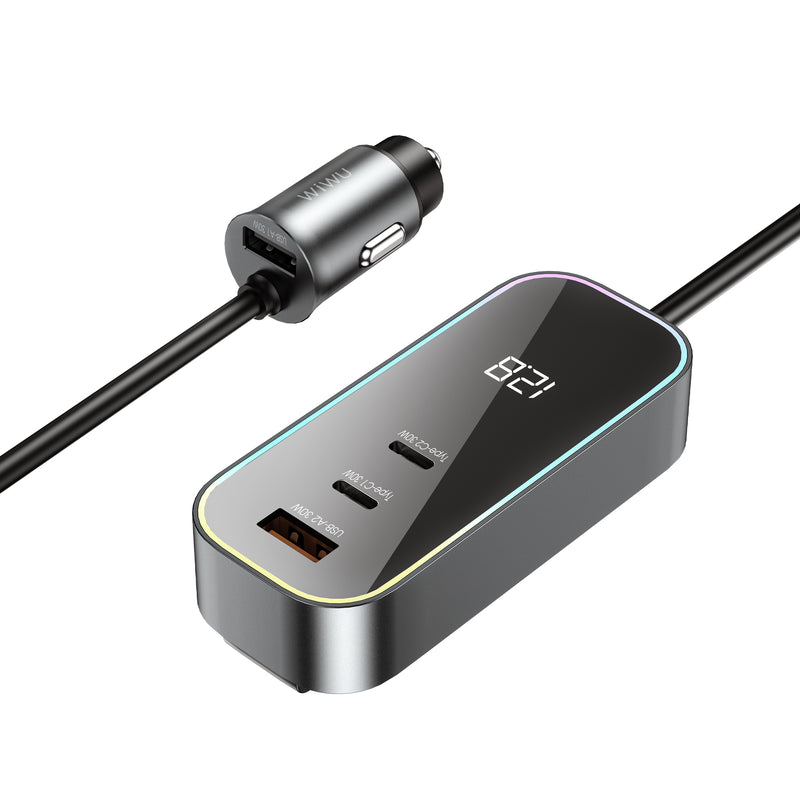 WIWU WI-QC014 120W PD+QC KIRSITE EXTEND FAST CAR CHARGER MULTI-PORT