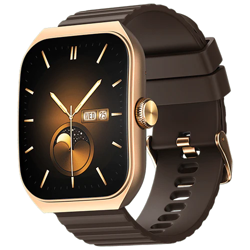 Noise Hexa 1.96" AMOLED with ArcView Display, Bluetooth Calling & AI Voice Assistant Smartwatch  (Vintage Brown Strap, Regular)