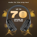 Noise Newly Launched Three Wireless On-Ear Headphones with 70H Playtime, 40mm Driver, Low Latency(up to 45ms),Dual Pairing, BT v5.3 (Jet Black)