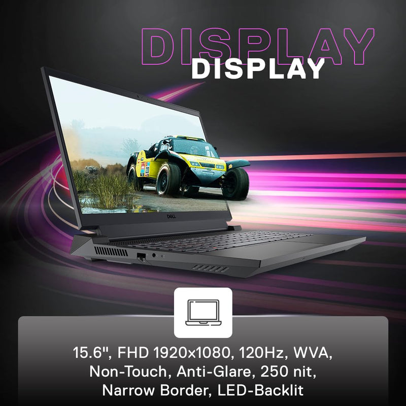 DELL G15 5530 CORE i5-13450HX 13TH GEN/8GB/512GB SSD/15.6"FHD/NVIDIA GEFORCE RTX 3050 6GB GRAPHICS/WIN11+MSO 2021/BACKLIT/DARK SHADOW GRAY