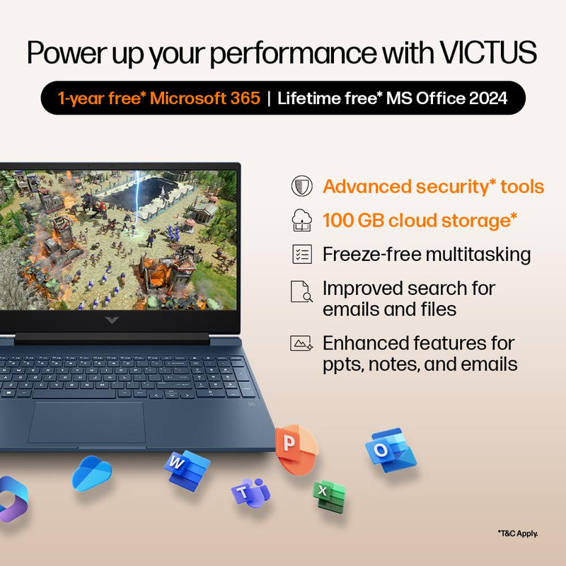 HP VICTUS 15-FA2703TX CORE i5-13420H 13TH GEN/16GB/512GB SSD/15.6"FHD/NVIDIA GEFORCE RTX 2050 4GB GRAPHICS/WIN11+MSO2024/BACKLIT/MICA SILVER