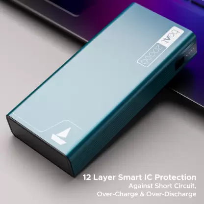 boAt 20000 mAh 22.5 W Power Bank  (Steel Blue, Lithium Polymer, Quick Charge 3.0 for Mobile)