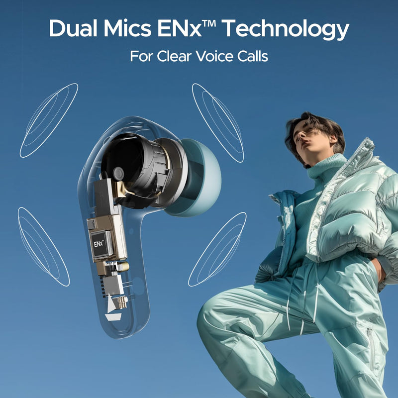 boAt Airdopes 311 Pro TWS in-Ear Earbuds w/Up to 50 HRS Playtime, Dual Mics with ENx™ Tech, 50 ms low-latency BEAST™ Mode, ASAP™ Charging, IWP™ Tech(Dusk Blue)