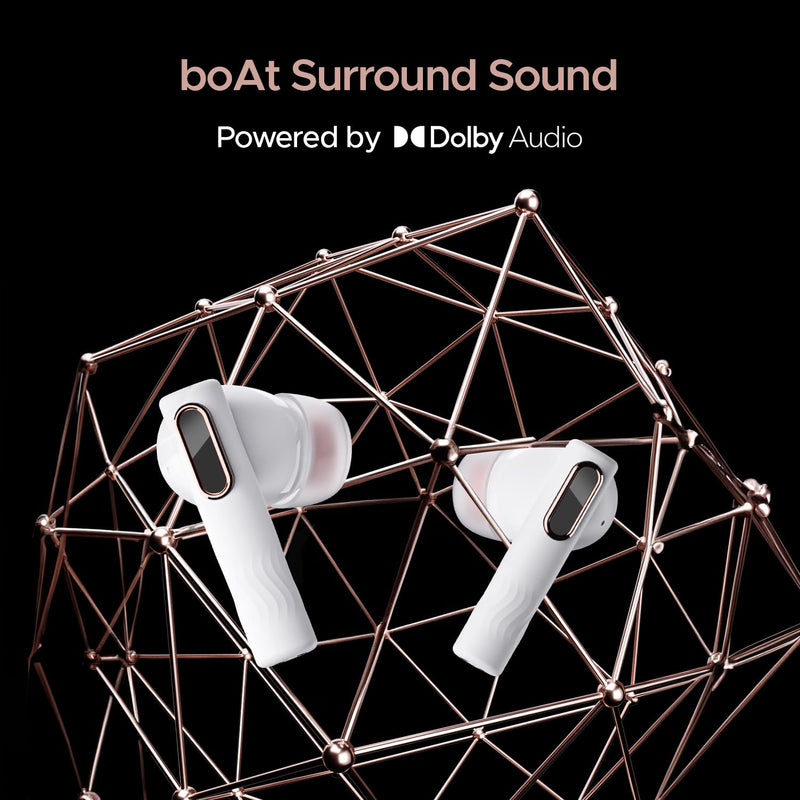 boAt Newly Launched Nirvana Nebula TWS in Ear Earbuds w/Dolby Audio, ANC(Upto 35dB), 50 HRS Playback,6-Mic AI-ENx™,ASAP™ Charge,in-Ear Detection & Hearables App Support(Celestial White)