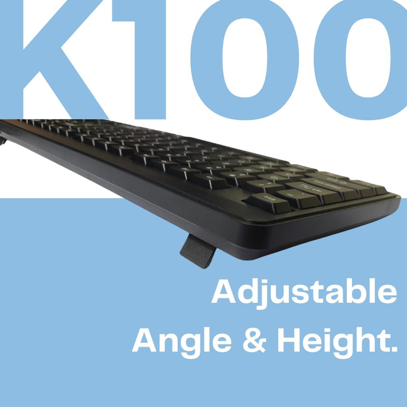 HP K100 Wired Keyboard, Quick, Comfy and Accurate, USB Plug & Play Setup,LED Indicators