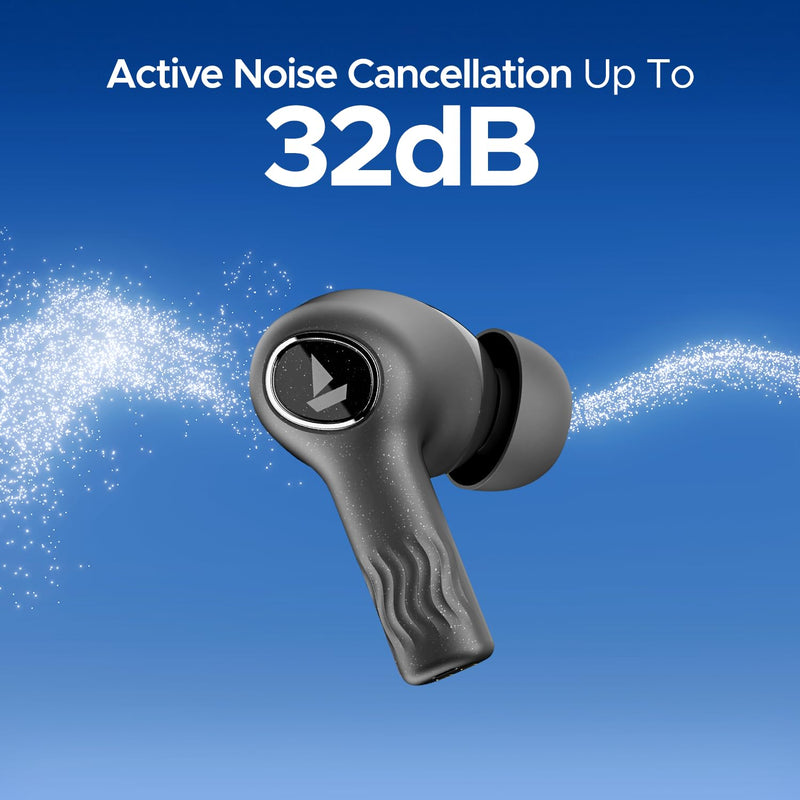 boAt Nirvana Ion ANC TWS Earbuds w/Up to 32 dB Active Noise Cancellation, 120 hrs Playback,Crystal Bionic Sound Powered by HiFi, Beast™ Mode,ENx™ Tech, Hearables App Support,BTv5.2(Crystal Black)