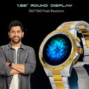 Fire-Boltt Solace Luxury Stainless Steel Smart Watch, 1.32" (33.5mm) Display 360 * 360 px high Resolution with 60Hz Refresh Rate, Bluetooth Calling & 360 Health Monitoring (Gold Silver)
