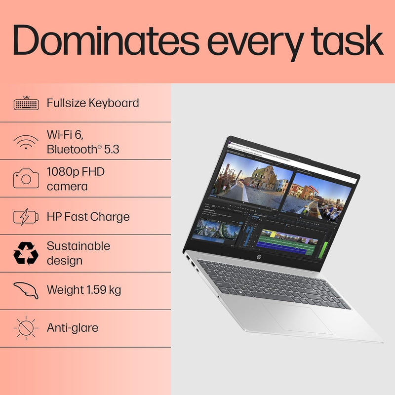 HP 15-FD0466TU CORE i5-1334U 13TH GEN/8GB/512GB SSD/15.6"FHD/WINDOWS 11+MS OFFICE 2024/BACKLIT/SILVER