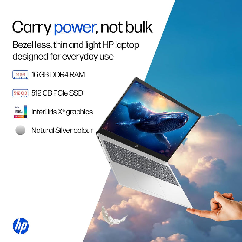 HP 15-FD0640TU CORE 5-120U/16GB/512GB SSD/15.6"FHD/WIN11+MSO2024/BACKLIT/SILVER(BX9R8PA)