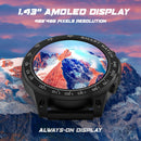 Fire-Boltt Dagger Luxe 1.43" Super AMOLED Display Luxury Smartwatch, Stainless Steel Build, 600 NITS Brightness with Single BT Bluetooth Connection, IP68, Dual Button Technology (Stainless Black)