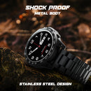 Fire-Boltt Dagger Luxe 1.43" Super AMOLED Display Luxury Smartwatch, Stainless Steel Build, 600 NITS Brightness with Single BT Bluetooth Connection, IP68, Dual Button Technology (Stainless Black)