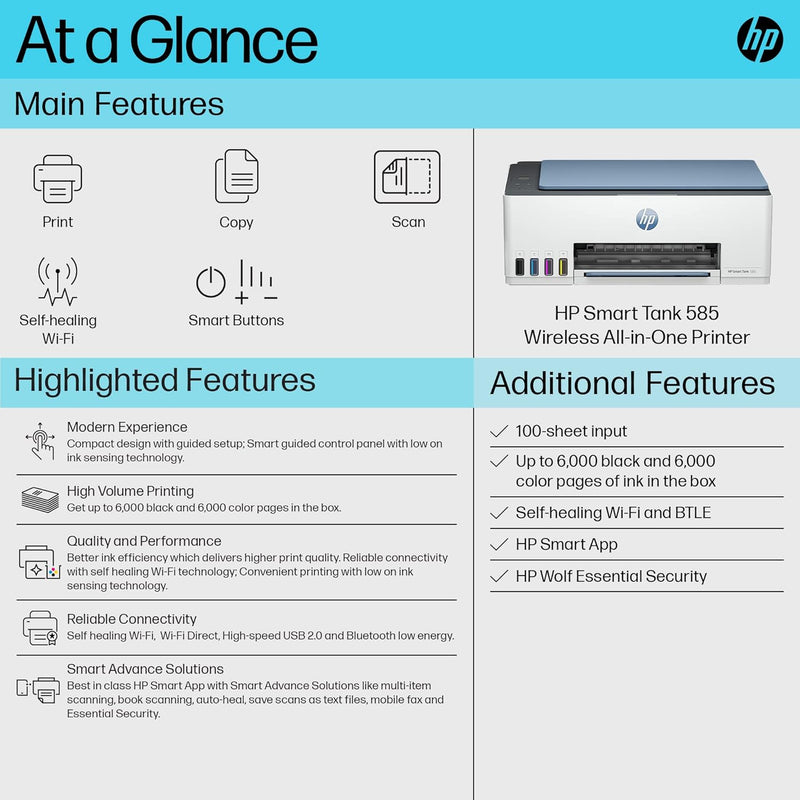 HP Smart Tank 585 All-in-One WiFi Colour Printer