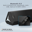 boAt Aavante Bar AURA Soundbar with 160W RMS Signature Sound, 2.1 CH, BT v5.3, Multi-Compatibility Modes, Wired Subwoofer, EQ Controls, Dynamic LEDs & Master Remote Control(Pitch Black)