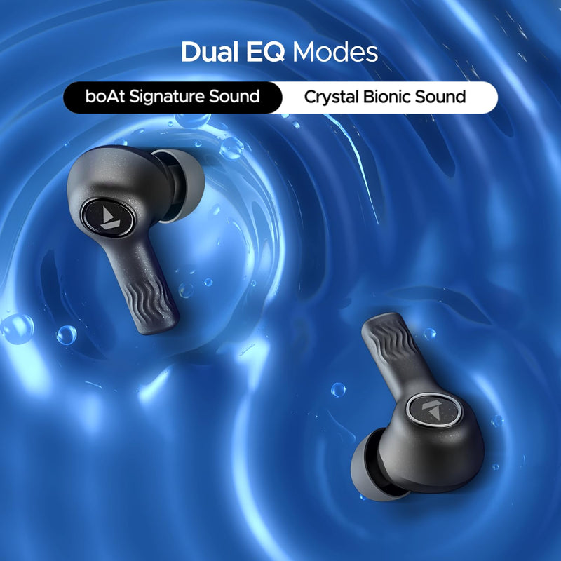 boAt Nirvana Ion ANC TWS Earbuds w/Up to 32 dB Active Noise Cancellation, 120 hrs Playback,Crystal Bionic Sound Powered by HiFi, Beast™ Mode,ENx™ Tech, Hearables App Support,BTv5.2(Crystal Black)