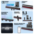 Honeywell Newly Launched Trueno U7000 Dolby Audio Soundbar 500w, 5.1Ch Surround Sound Home Theatre