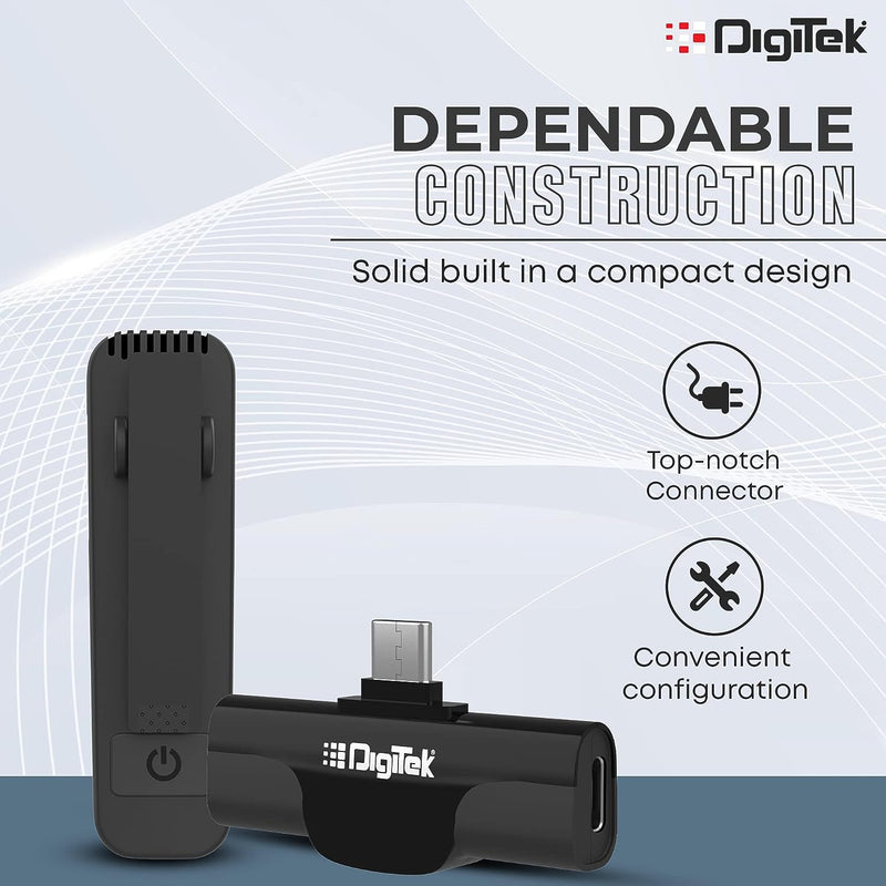 DIGITEK WIRELESS MICROPHONE & RECEIVED WITH TYPE-C CONNECTOR(DWM-001 PRO)