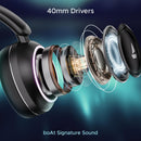 boAt Rockerz 480 w/RGB LEDs, 6 Light Modes, 40mm Drivers, Beast Mode, 60hrs Playback, ENx Tech, BT v5.3, Adaptive Fit & Easy Access Controls, Bluetooth Headphones(Black Sabre)