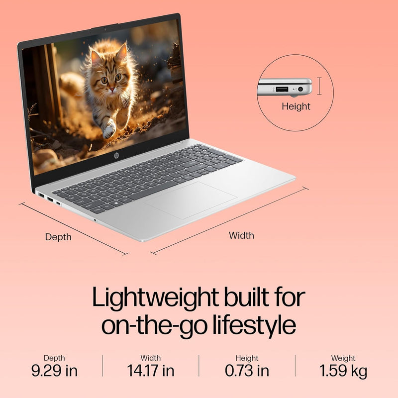 HP 15-FD0070TU CORE I5-1235U 12TH GEN/8GB/512GB SSD/15.6"FHD/WINDOWS 11+MS OFFICE 2021/BACKLIT/SILVER