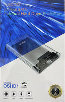 OSCOO 2.5 Inch SATA External Transparent Hard Drive Enclosure Model OSHD1 USB 3.0