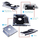 Universal 2nd HDD Caddy 9.5mm SATA 2.0 Slim SATA III Hard Drive Optibay Adapter for Laptop CD DVD Optical Drive Bay