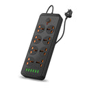 Portronics Power Plate 7 with 6 USB Port + 8 Power Sockets Power Strip Extension Board with 2500W, 3Mtr Cord Length, 2.1A USB Output