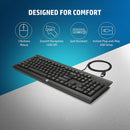 HP Desktop C2500 Keyboard & Mouse Combo, 3 Buttons Mouse with 1200 DPI; Built-in Number Pad and Full Size Spill-resistant Keyboard; Instant Plug-and-Play USB Setup