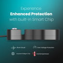 Portronics Power Plate 5 Surge Protector 1500W High Power Converter with USB Charger & Mobile Holder 3AC Socket + 3USB Ports I 1.5 m Cord Length