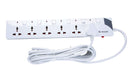 Lapcare White 6 Way Surge Protector Extension Socket Board with Spike Buster 5M
