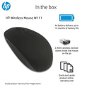 HP Wireless W111 Ergonomically Designed Optical Mouse with 1200 DPI and 2.4GHz Connectivity