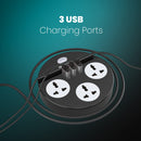 Portronics Power Plate 5 Surge Protector 1500W High Power Converter with USB Charger & Mobile Holder 3AC Socket + 3USB Ports I 1.5 m Cord Length