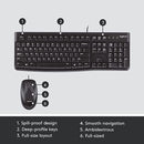 Logitech MK120 Wired Keyboard and Mouse Combo for Windows, Optical Wired Mouse, Full-Size Keyboard, USB Plug-and-Play, Compatible with PC, Laptop